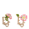 Enamel Flower Clip-On Earrings Multicolor