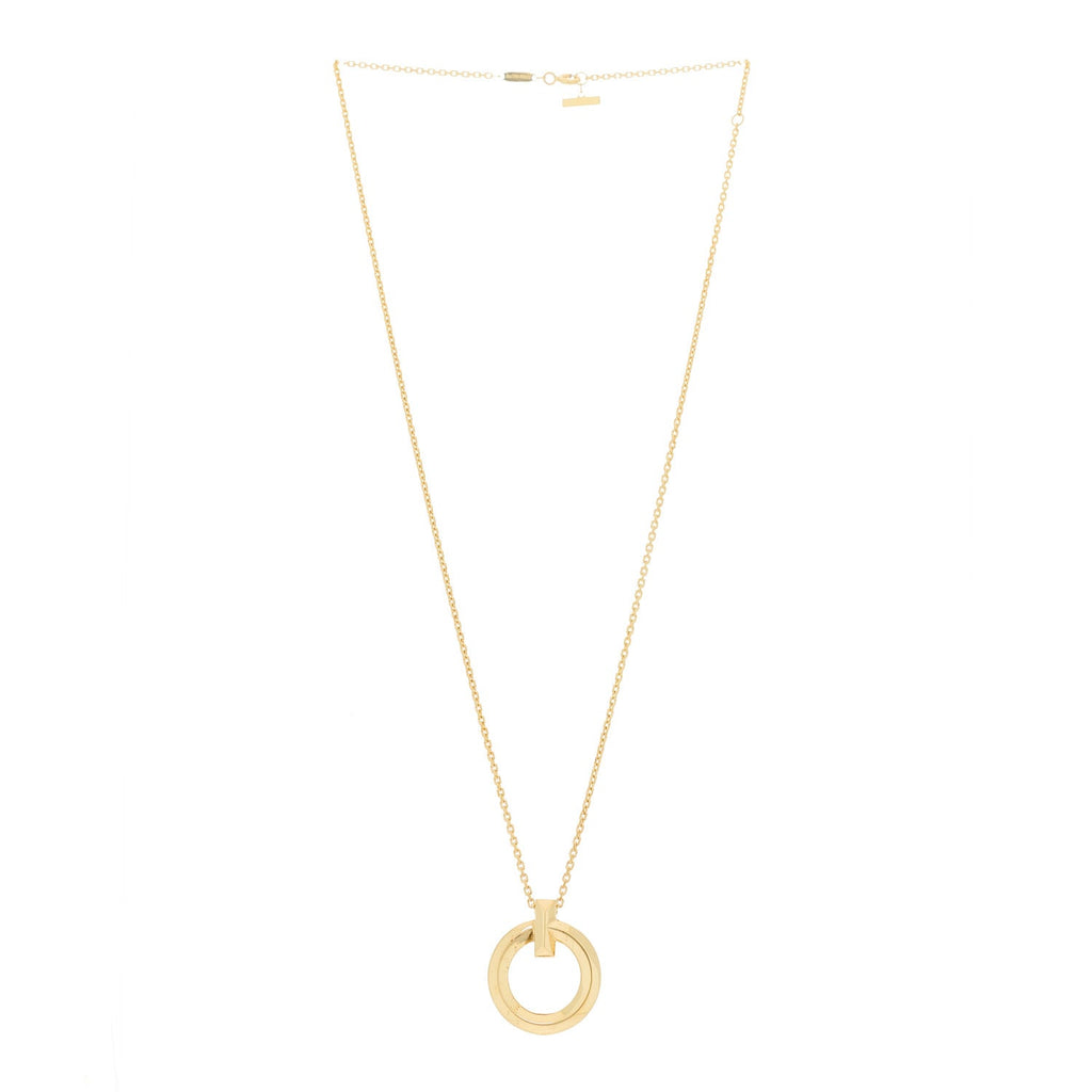 18K Yellow Gold T T1 Circle Pendant Necklace