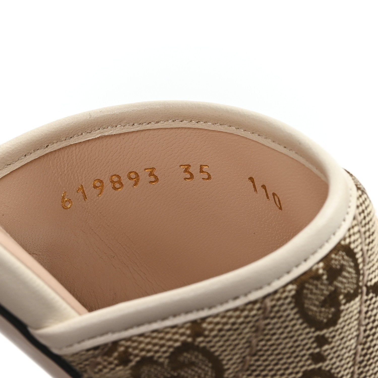 Monogram Matelasse Diagonal GG Marmont Flat Slide Sandals  35 Beige Ebony Mystic White