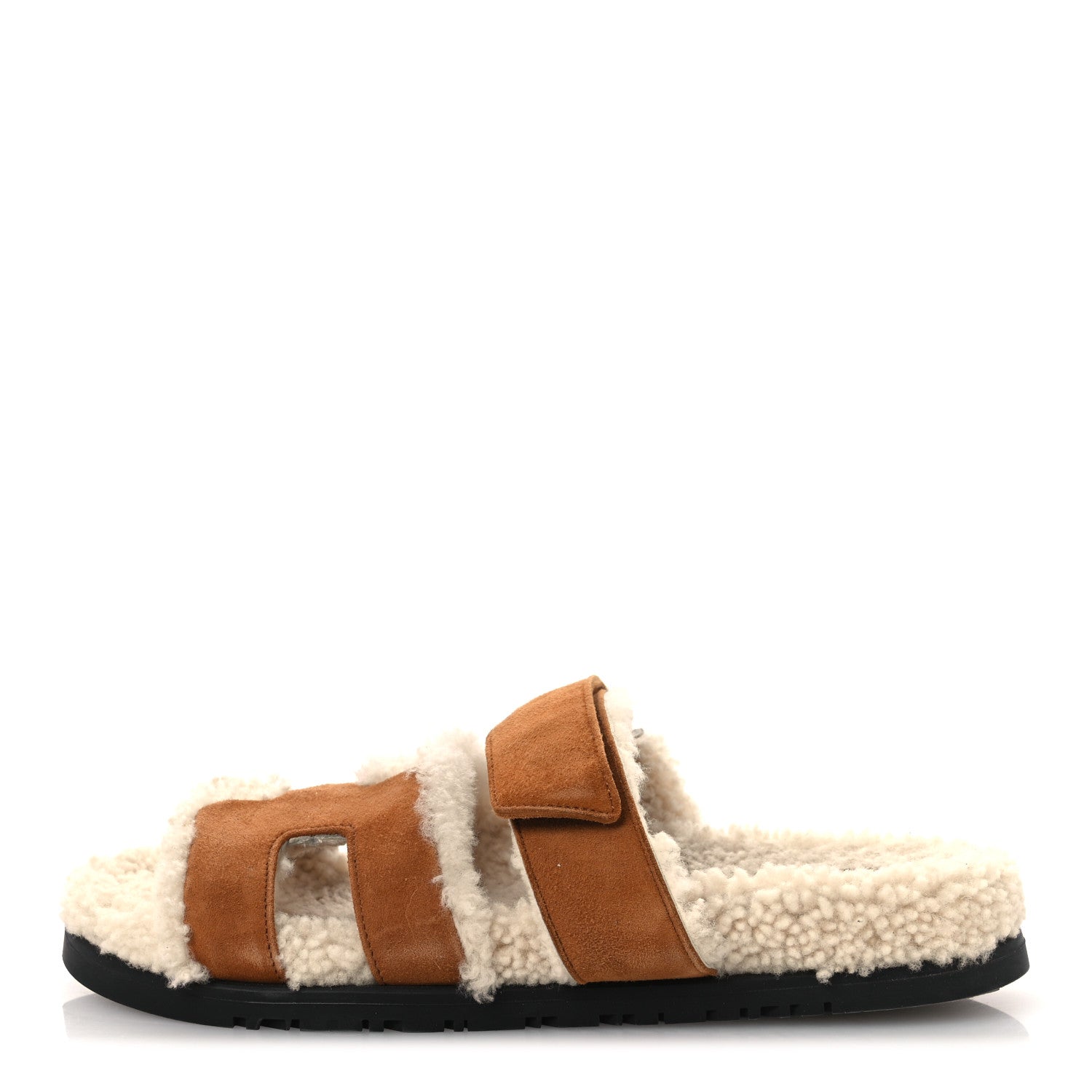 Suede Goatskin Woolskin Womens Chypre Sandals 37.5 Naturel Ecru