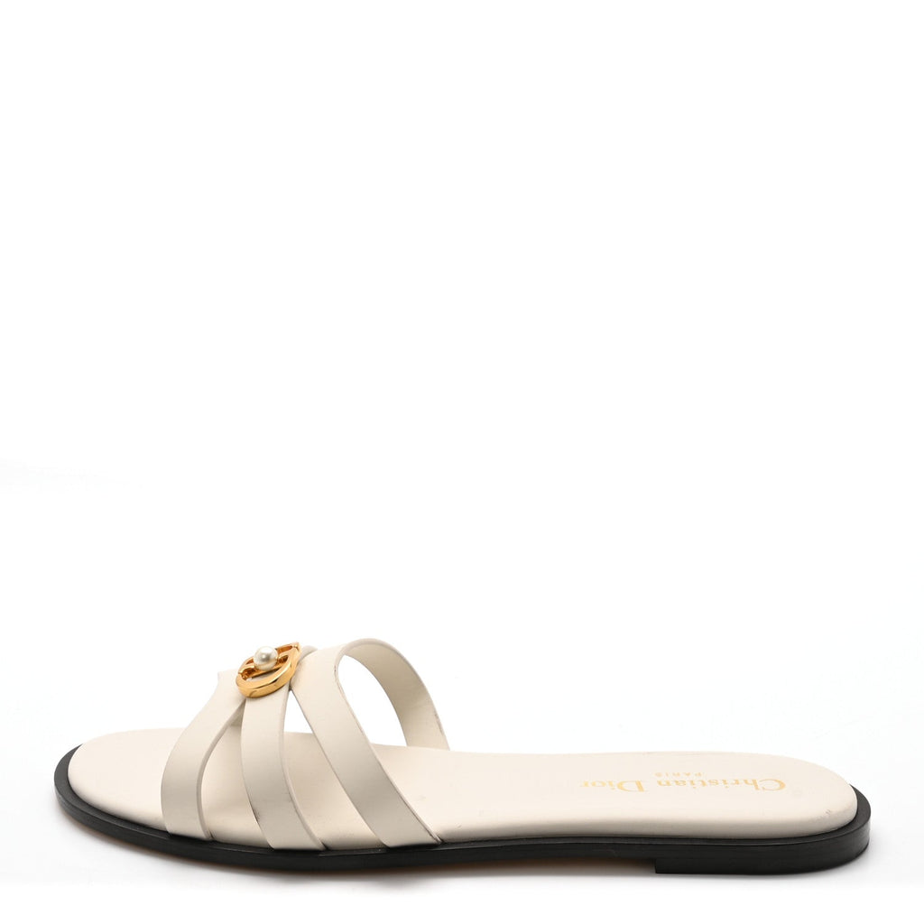 Calfskin 30M Slide Sandals 37.5 White