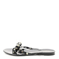 PVC Jelly Rockstud Bow Thong Sandals 39 Black
