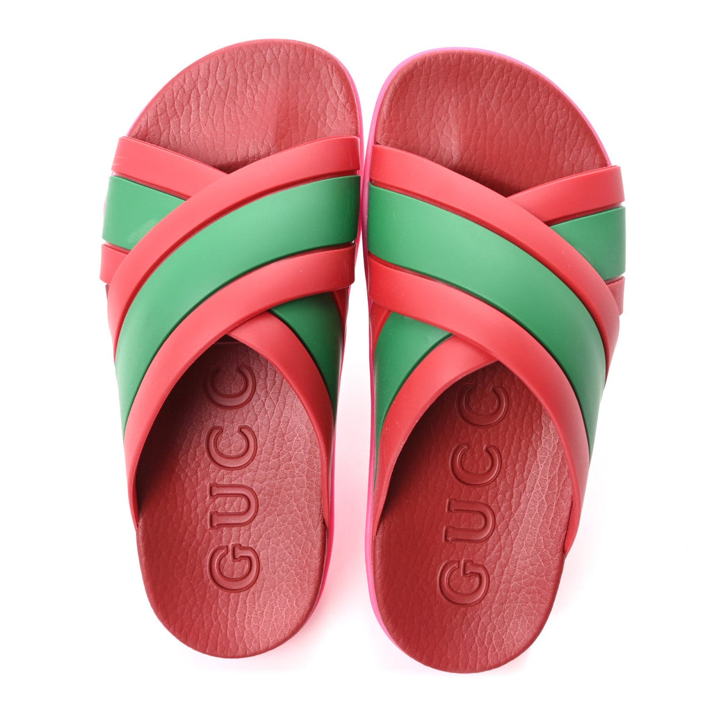 Rubber Web Womens Criss Cross Slide Sandals 36 Coral New Shamarock
