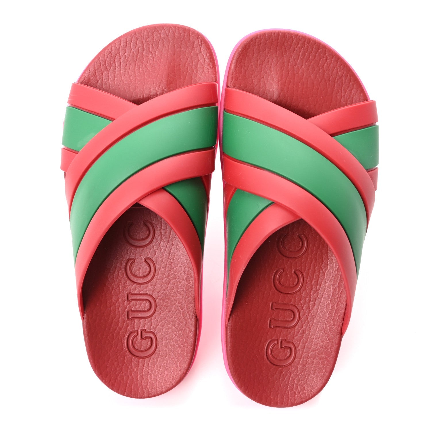 Rubber Web Womens Criss Cross Slide Sandals 36 Coral New Shamarock