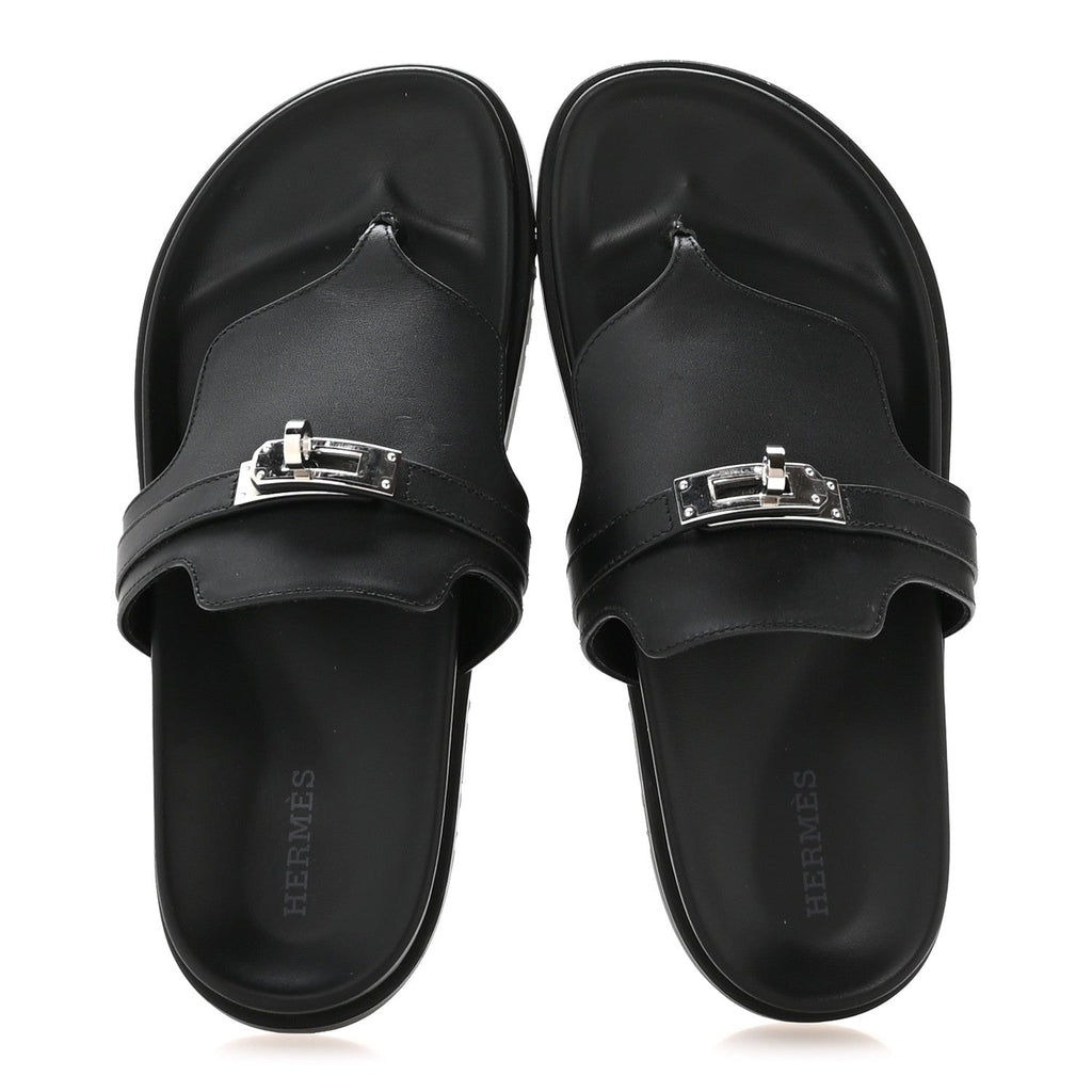 Calfskin Womens Empire Sandals 36.5 Black