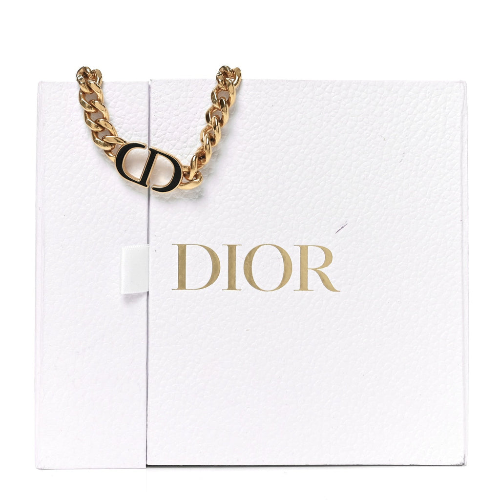 Metal CD Choker Necklace Gold Black