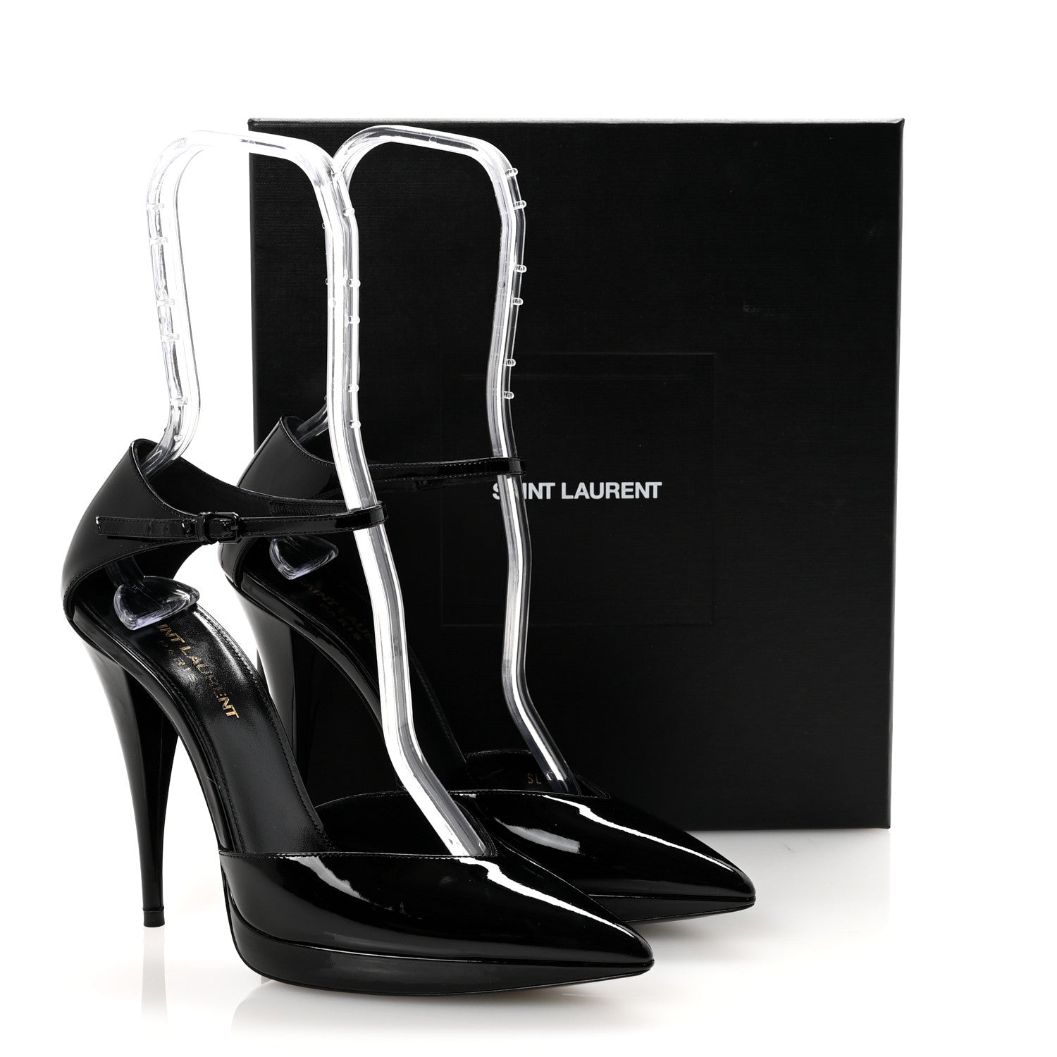 Patent Anja 105 Ankle Strap Pointed Pumps 37 Black