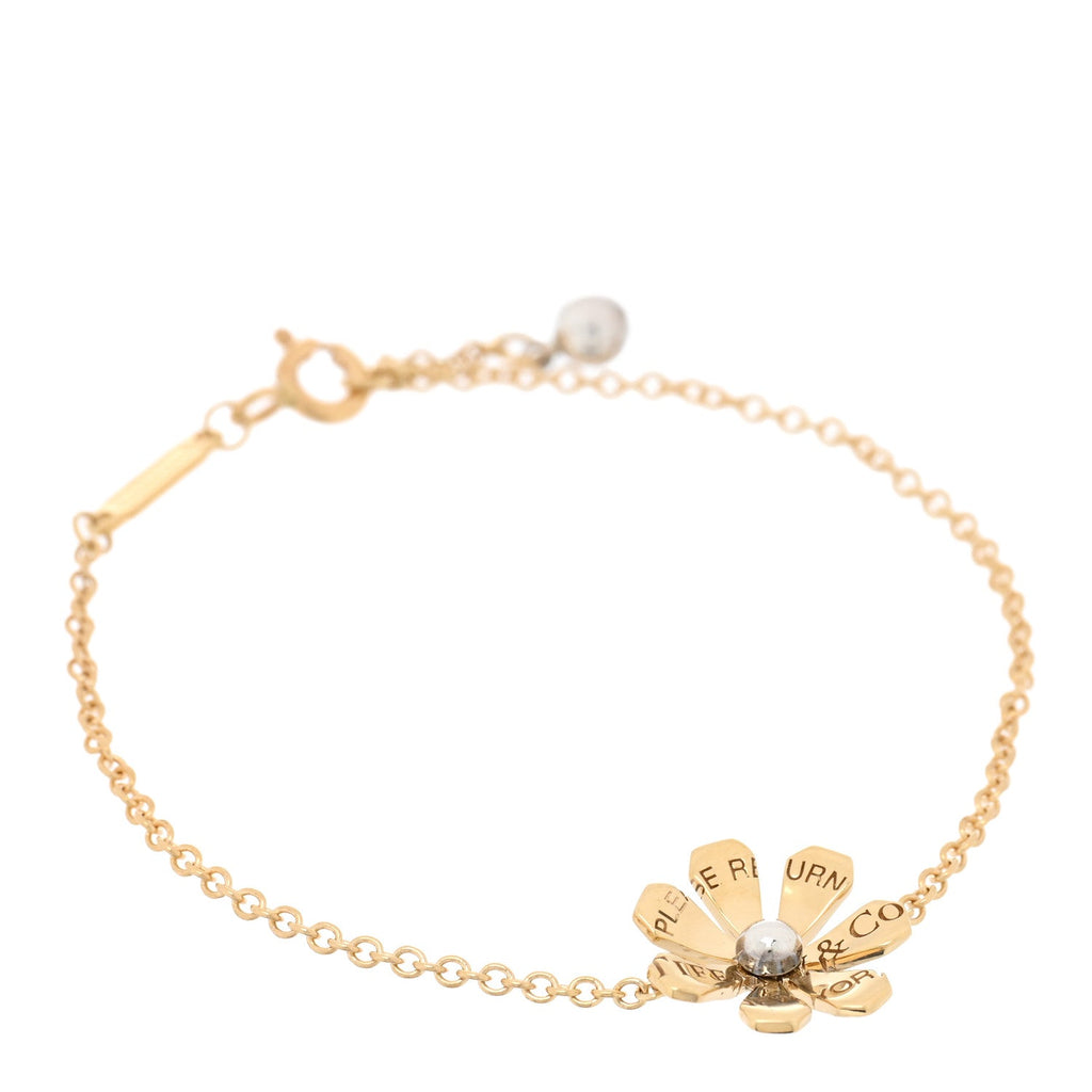 18K Yellow Gold Sterling Silver Return to Tiffany Love Bugs Daisy Bracelet