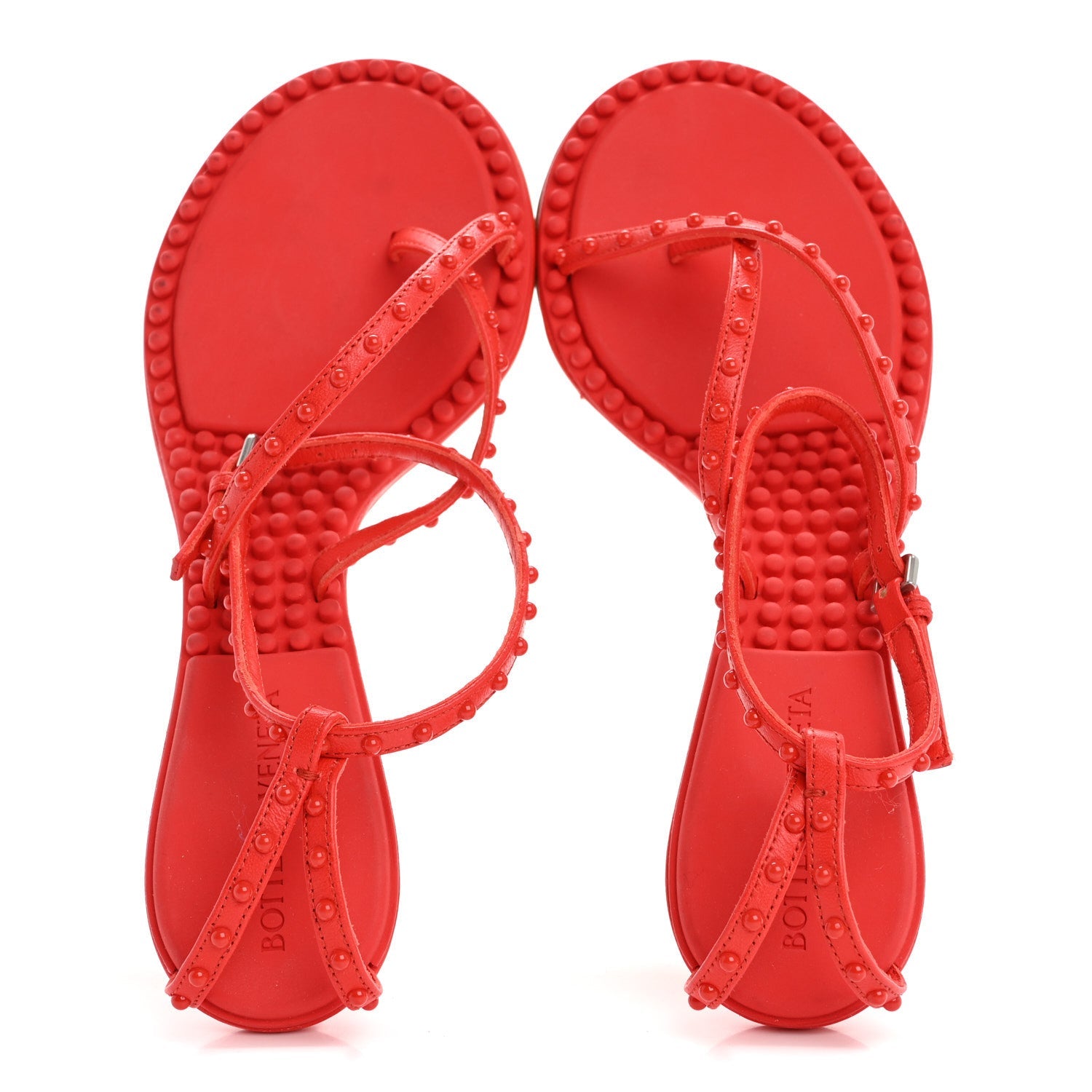 Calfskin Dot Sandals 36.5 Red