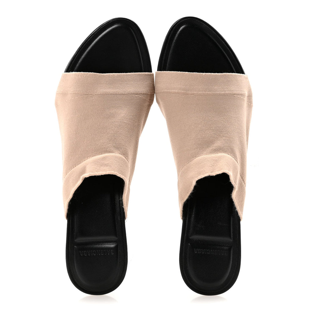 Stretch Knit Mule Sandal 37 Beige