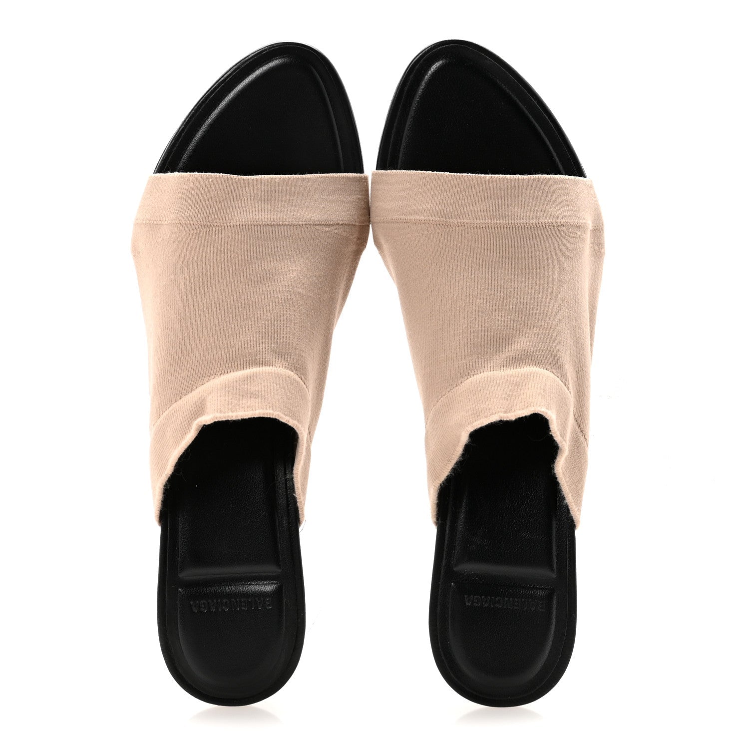 Stretch Knit Mule Sandal 37 Beige