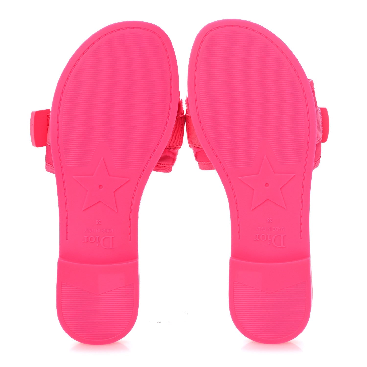 Technical Stretch Fabric Camouflage Dio(r)evolution Slide Sandals 38 Fuchsia Fluo