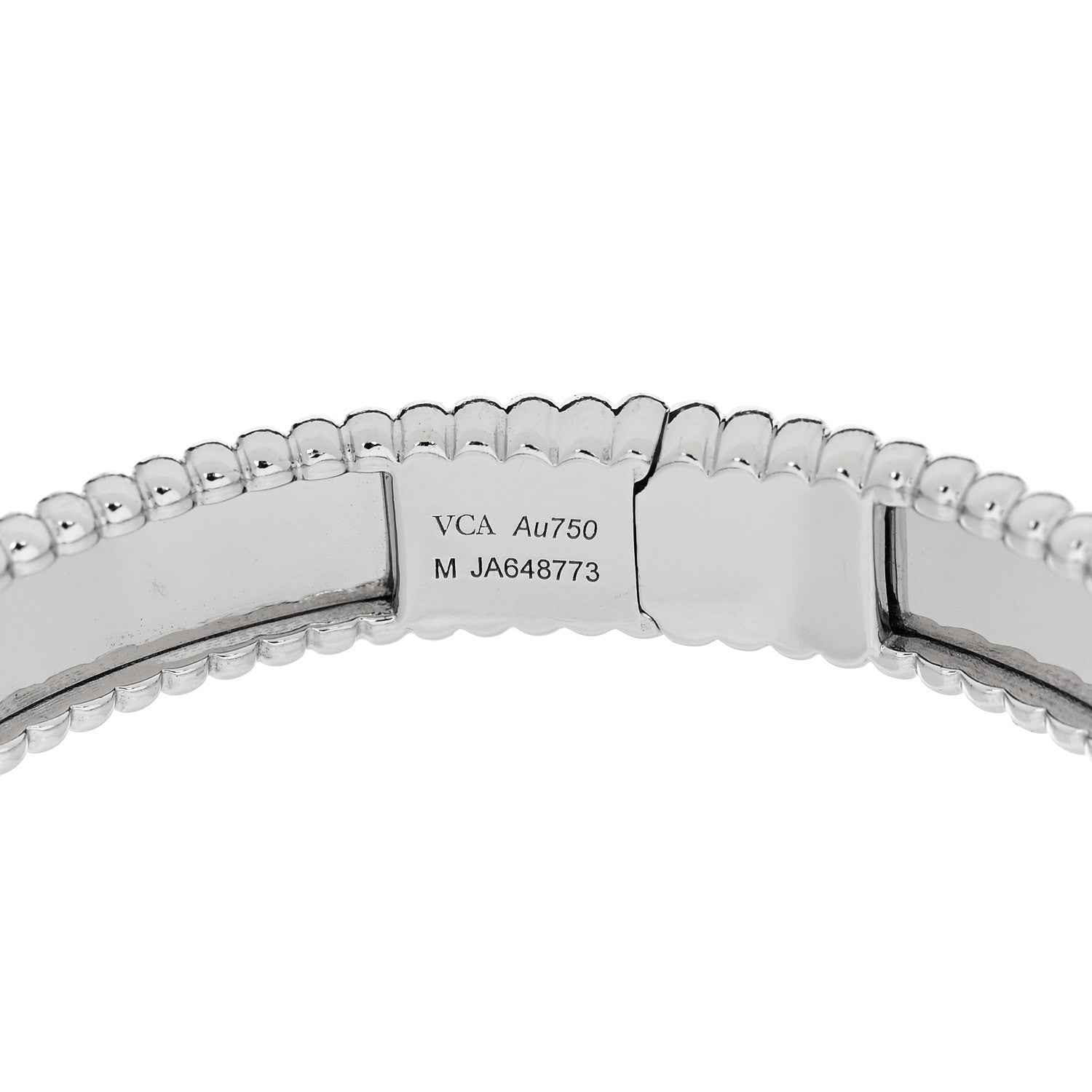 18K White Gold Perlee Signature Bangle Bracelet M