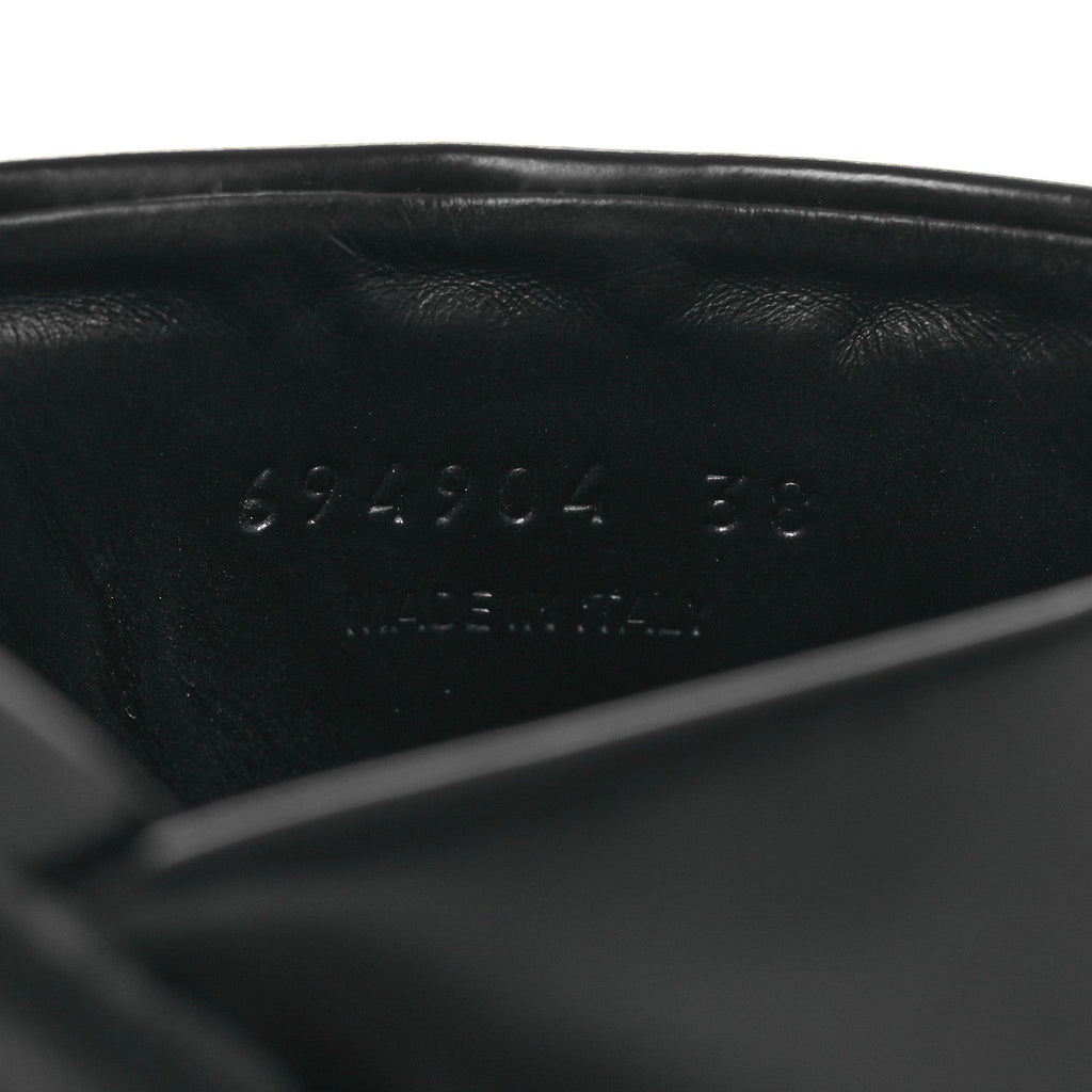 Jive Smooth Calfskin Logo Embossed Womens Tractor Platform 38 Black