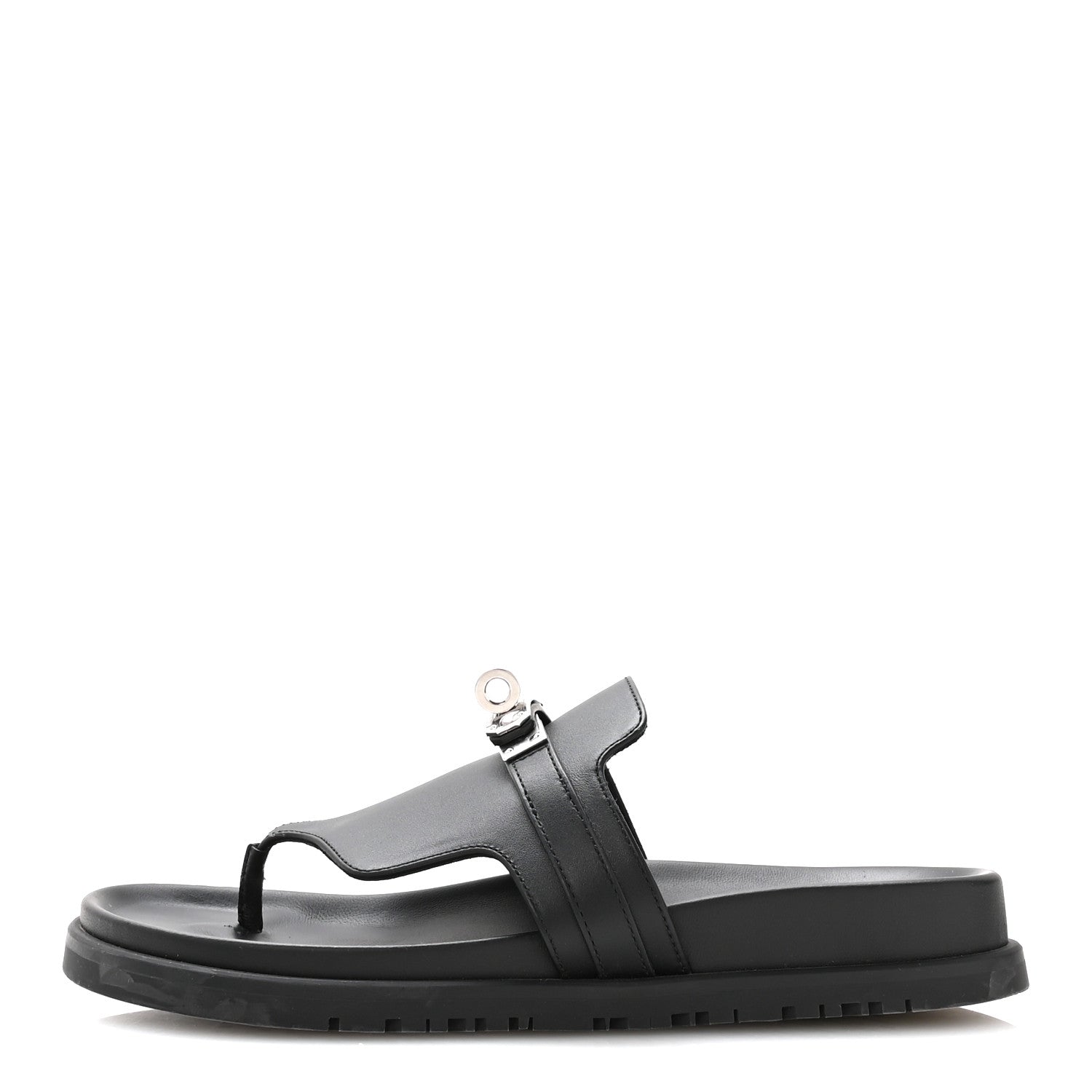 Calfskin Womens Empire Sandals 36.5 Black