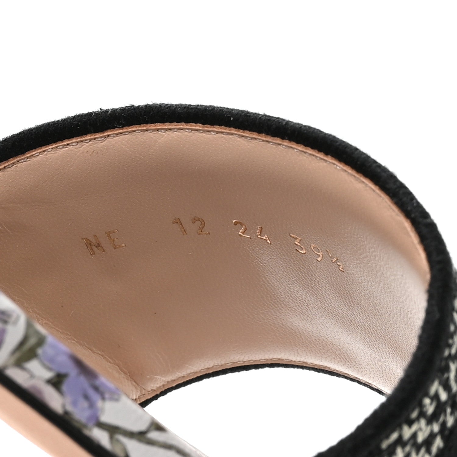Canvas Embroidered D-Floral Dway Mules Slide Sandals 39.5 Off White Multicolor