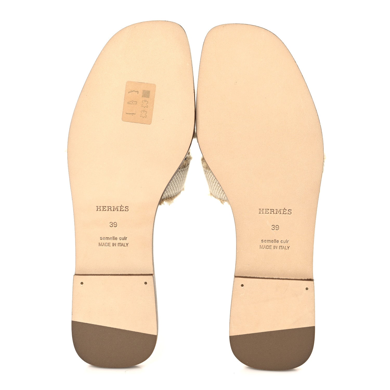 Linen Canvas Fringe Oran Sandals 39 Beige