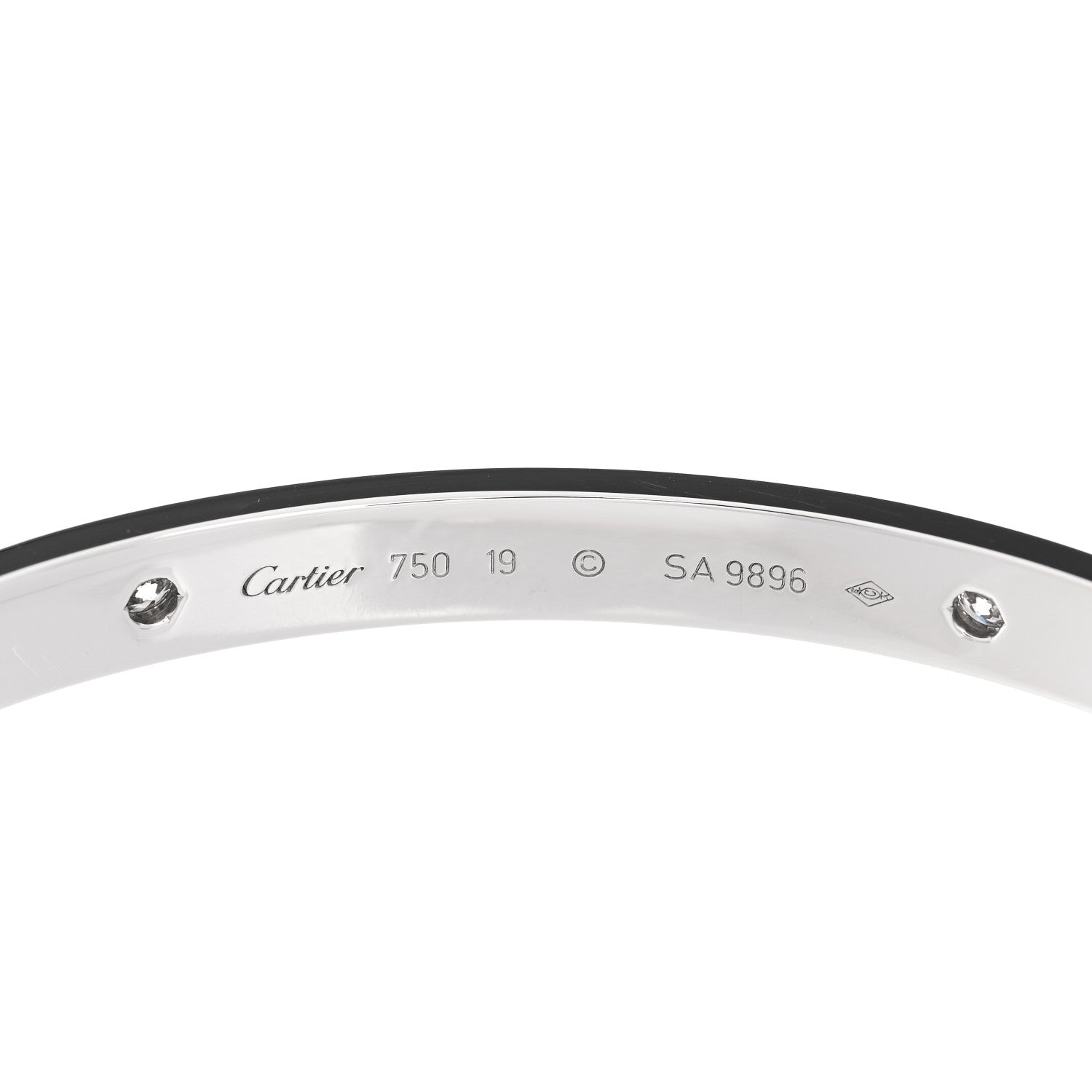 18K White Gold 4 Diamond LOVE Bracelet 19