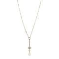 Crystal Pearl CD Shiny-D Tribal Long Necklace Gold