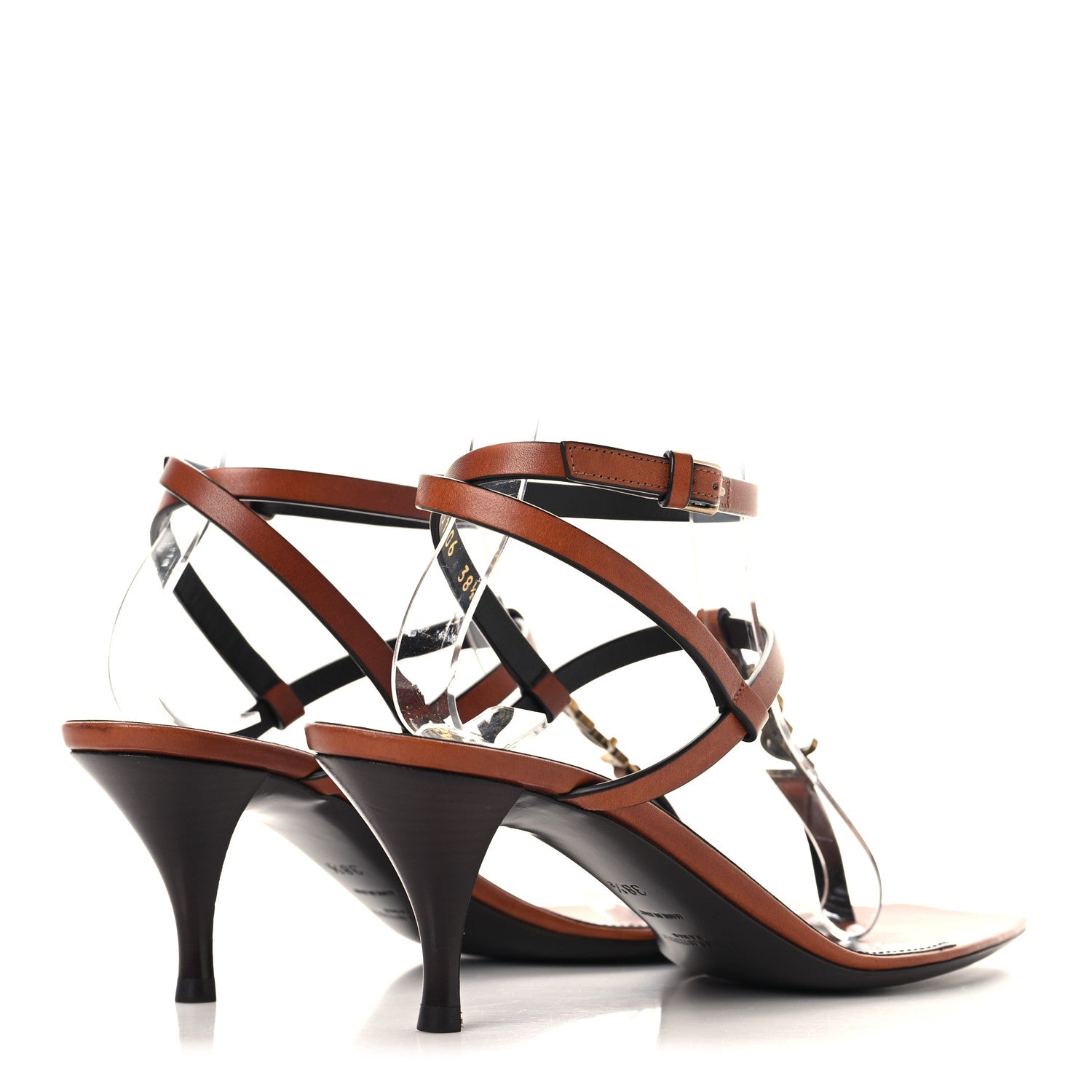 Calfskin Cassandra 60 Sandals 38.5 New Papaya