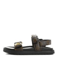Monogram LV Sunset Comfort Flat Sandals 37.5 Cacao Brown