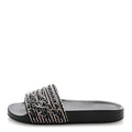 Satin Canvas Chain Slides Sandals Flats 37.5 Marine