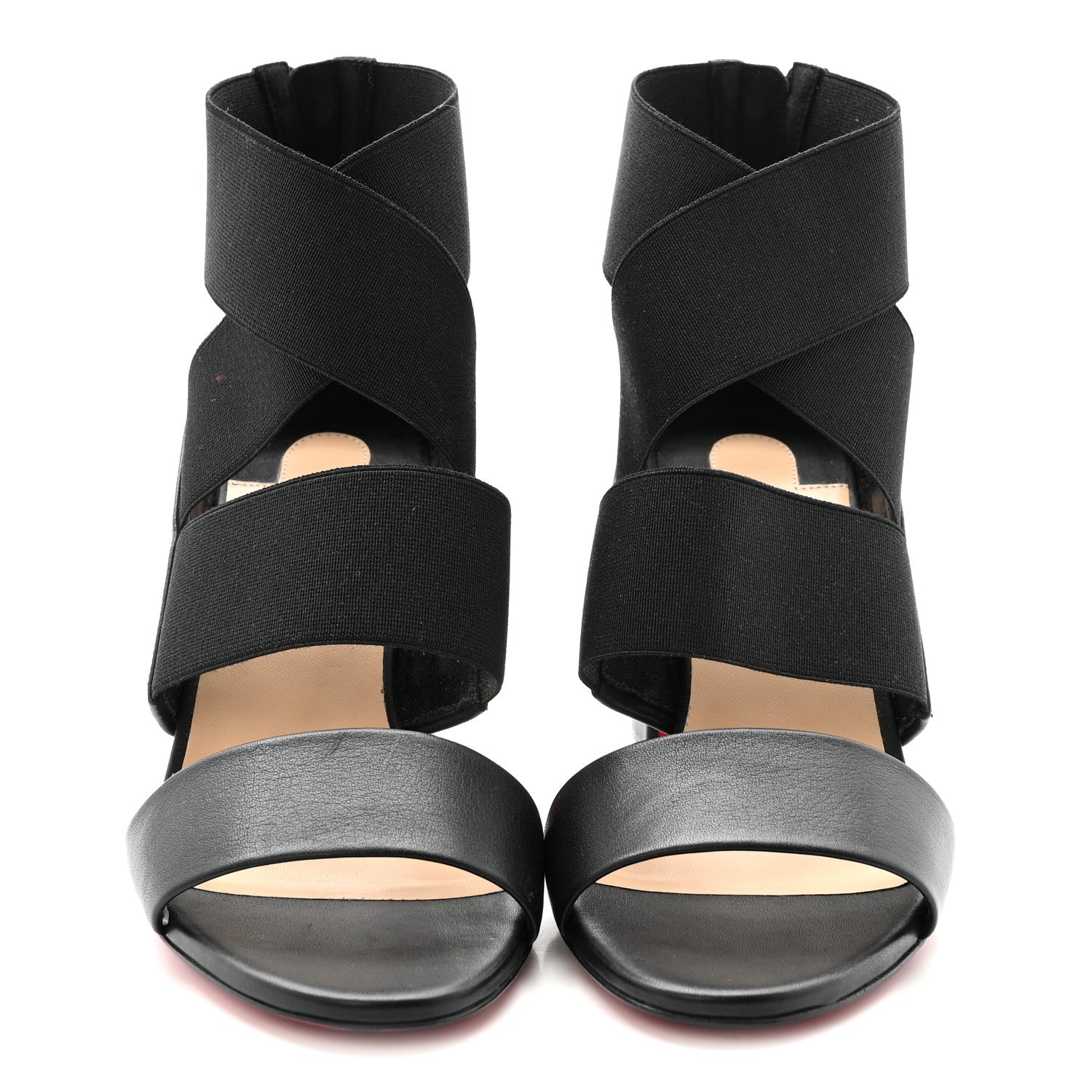 Elastic Calfskin Patrouille 85 Sandals 35.5 Black