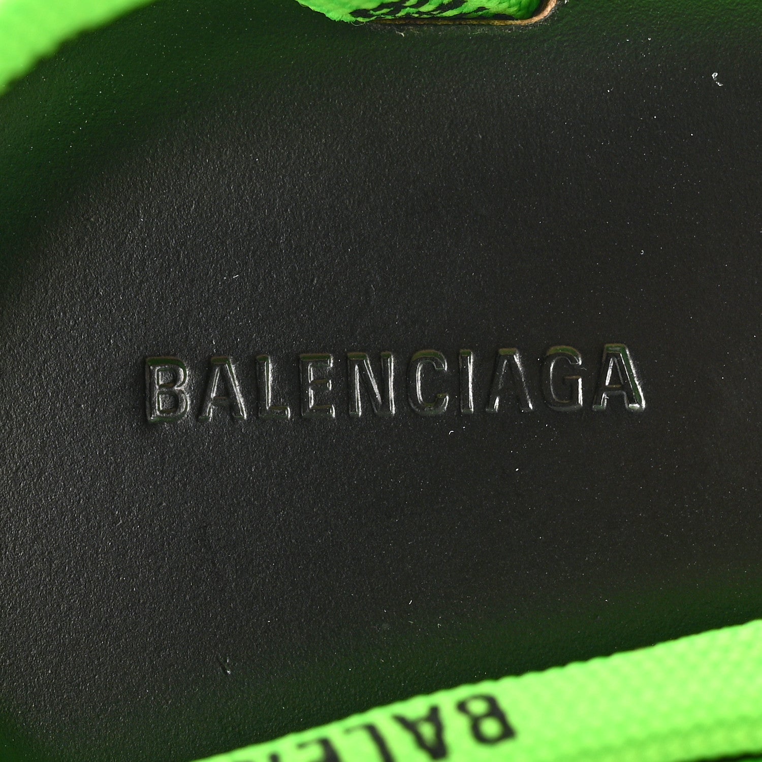 Nylon Calfskin Logo Lace Flat Sandals 37 Neon Green