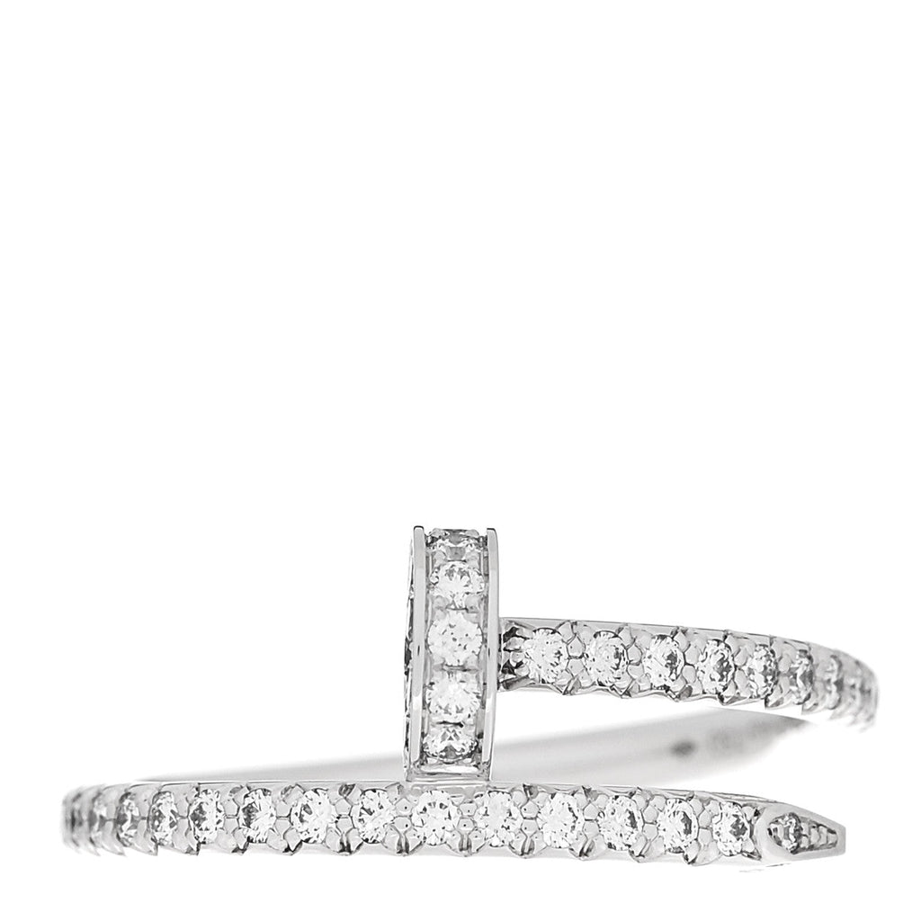 18K White Gold Diamond Juste Un Clou Paved Ring 49 5