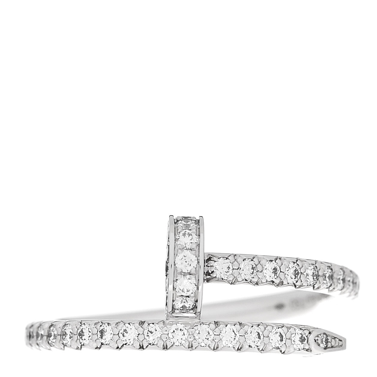 18K White Gold Diamond Juste Un Clou Paved Ring 49 5
