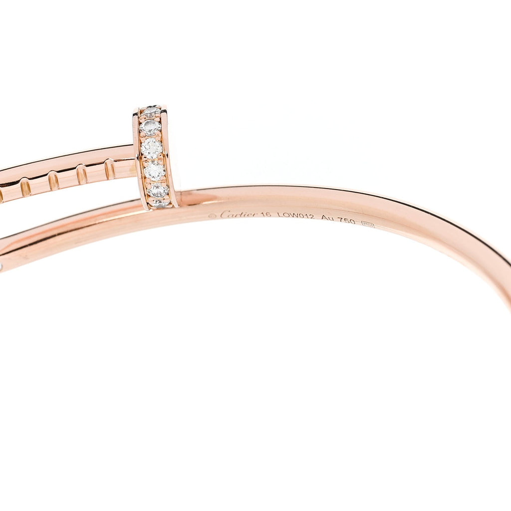 18K Pink Gold Diamond Small Juste Un Clou Bracelet 16