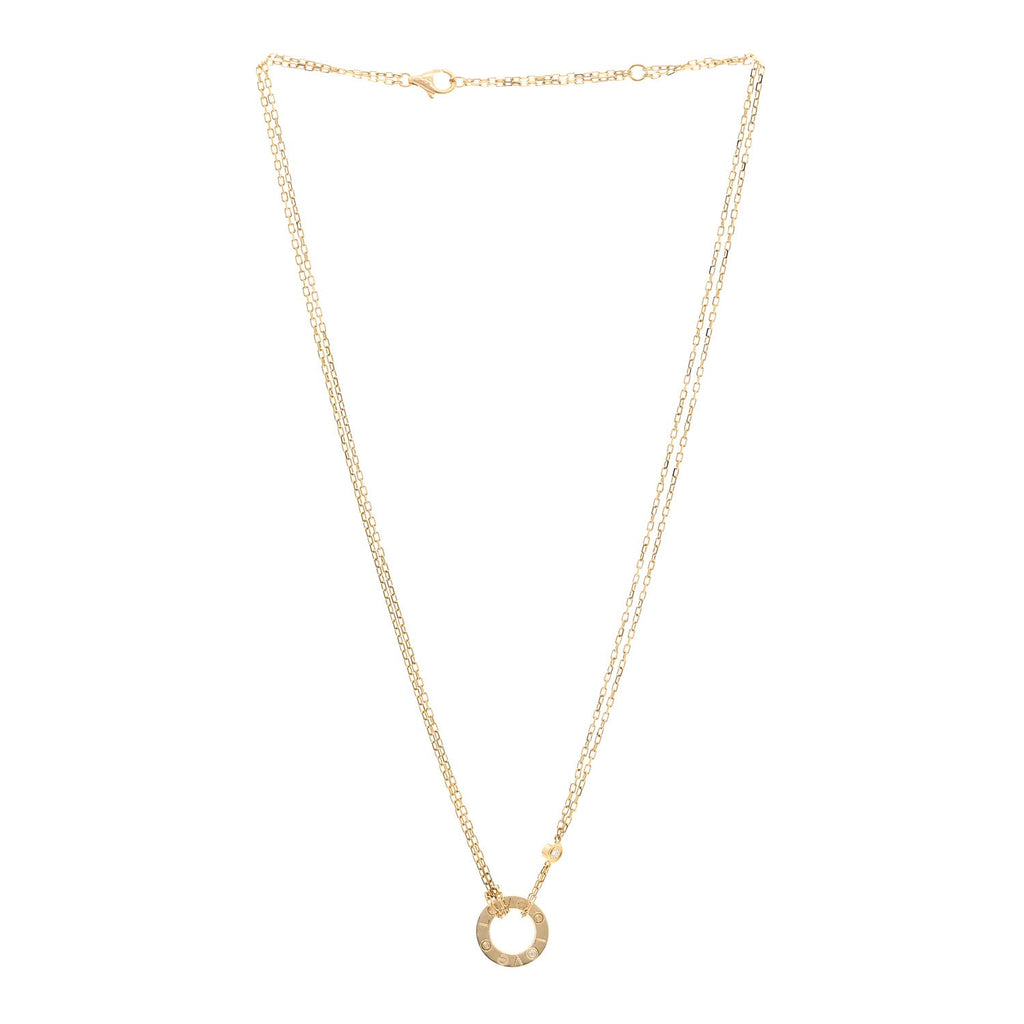 18K Yellow Gold 2 Diamond LOVE Necklace