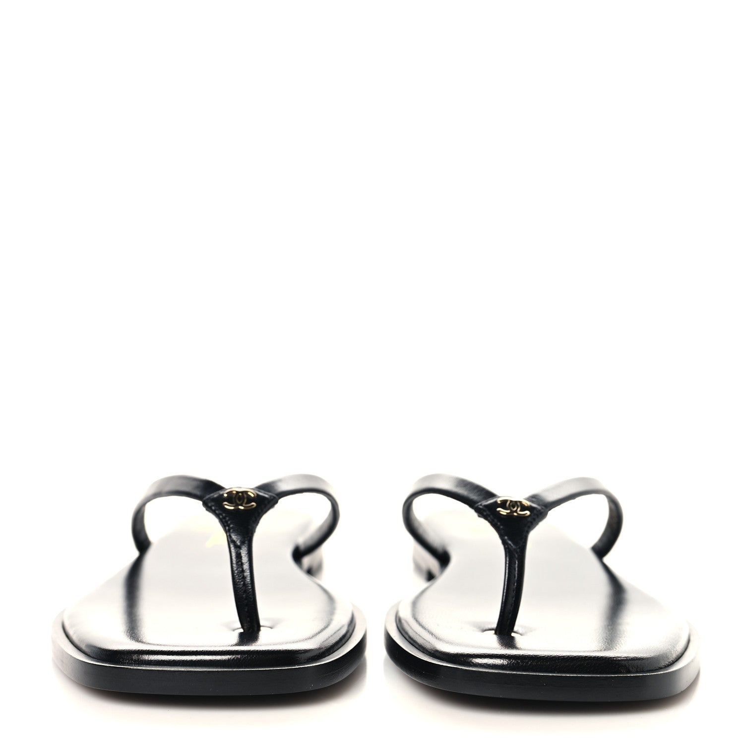Goatskin CC Times Square Thong Sandals 39 Black