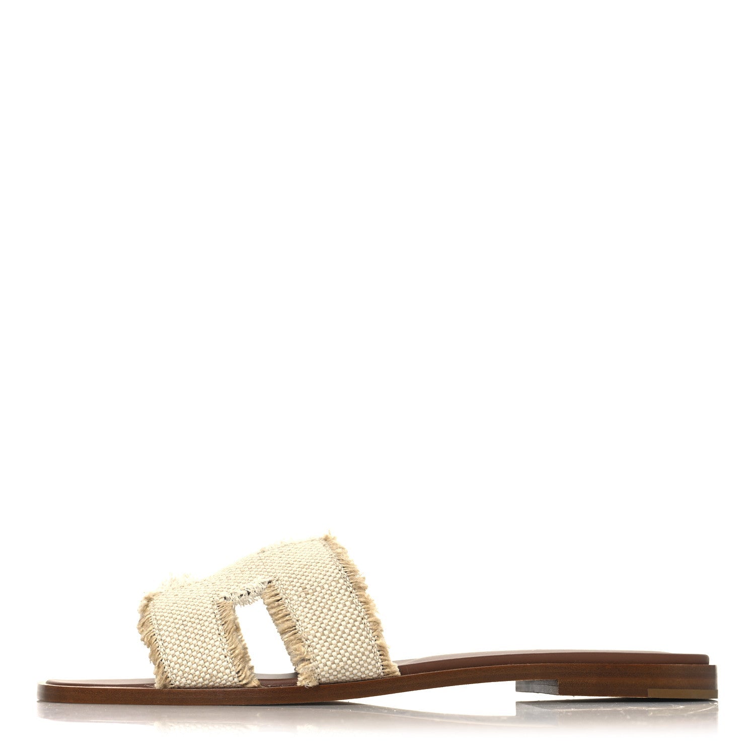 Linen Canvas Fringe Oran Sandals 39 Beige