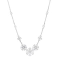 Platinum Diamond Forget-Me-Not Multi Motif Pendant Necklace