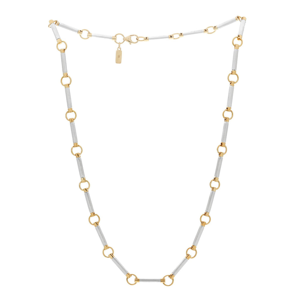 18K Yellow White Gold Element Chain Necklace