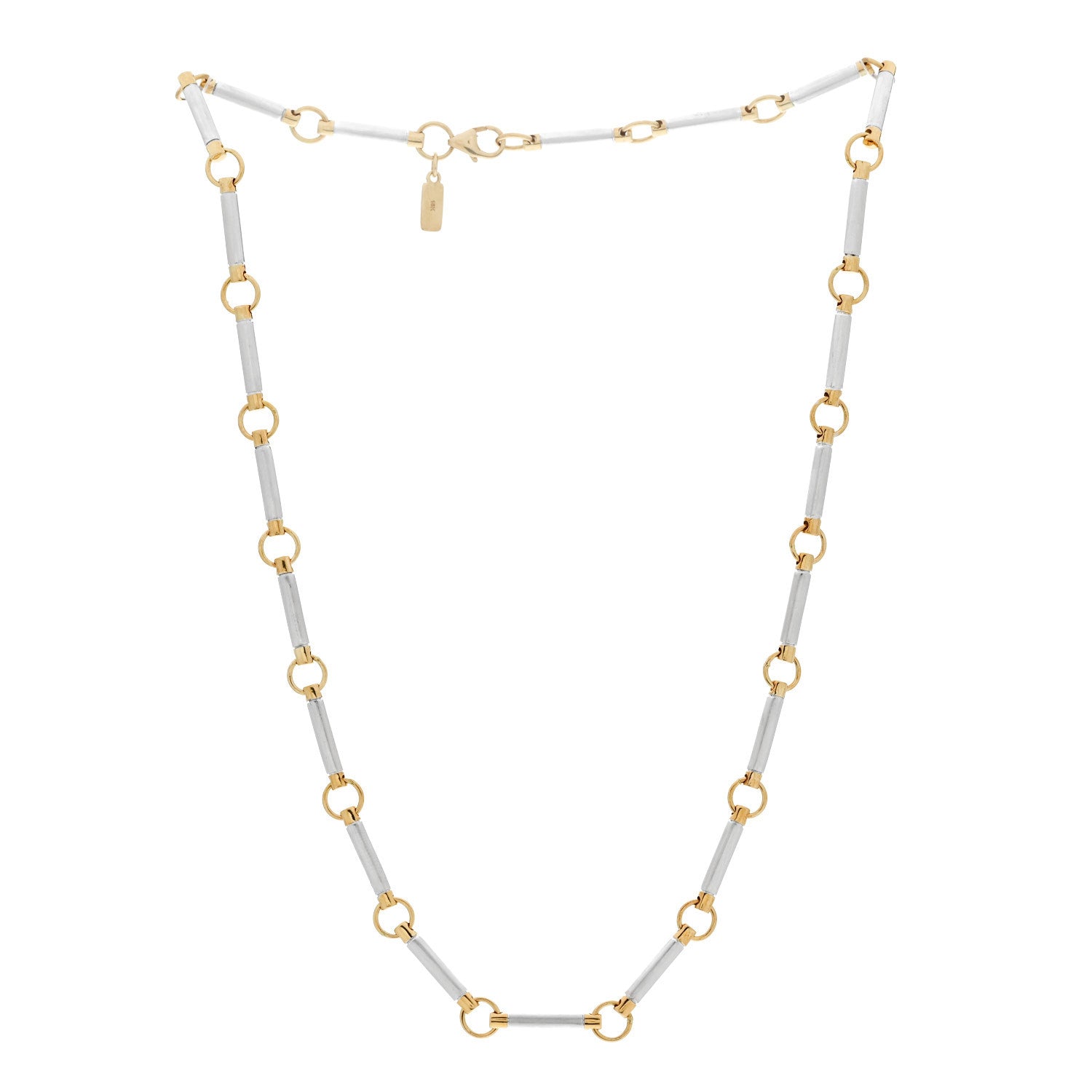 18K Yellow White Gold Element Chain Necklace